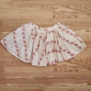 EUC Free People A-Line Floral Patterned Cream Skirt, Size M